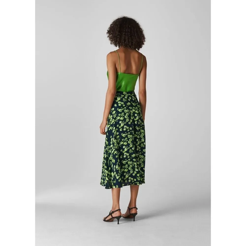 ✨Whistles Navy Digital Daisy Print Sz 12 Skirt✨